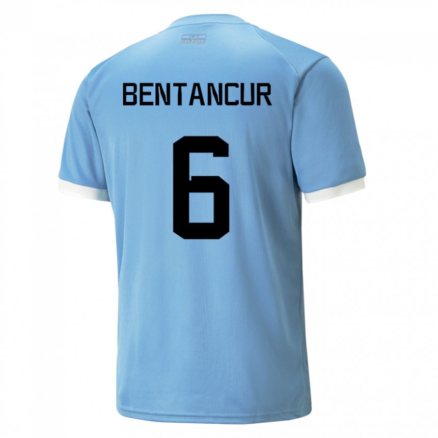 Femme Maillot Uruguay Rodrigo Bentancur #6 Bleue Tenues Domicile 22-24 T-shirt Suisse