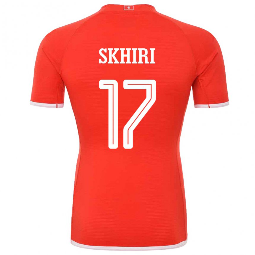 Femme Maillot Tunisie Ellyes Skhiri #17 Rouge Tenues Domicile 22-24 T-shirt Suisse