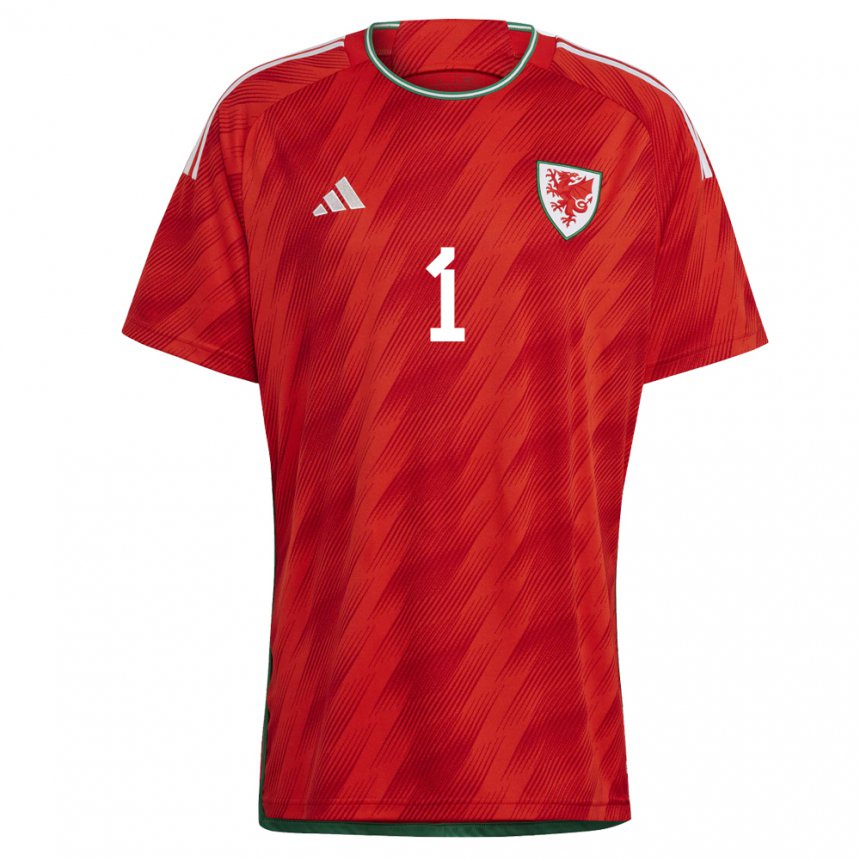 Femme Maillot Pays De Galles Wayne Hennessey #1 Rouge Tenues Domicile 22-24 T-shirt Suisse