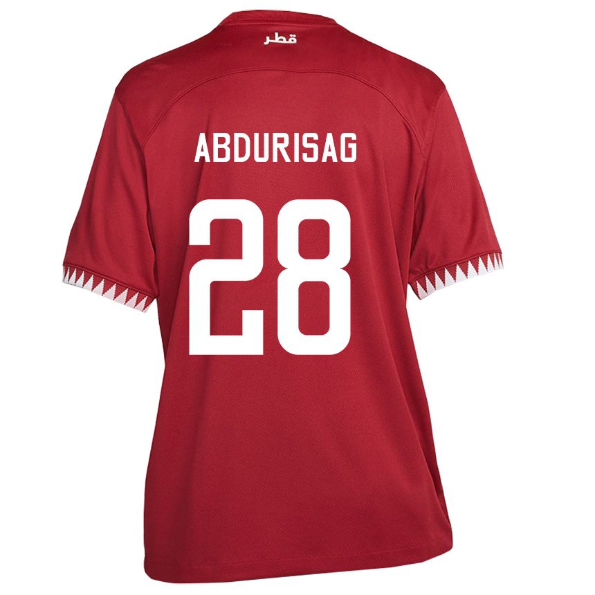 Damen Katarische Yusuf Abdurisag #28 Kastanienbraun Heimtrikot Trikot 22-24 T-shirt Schweiz