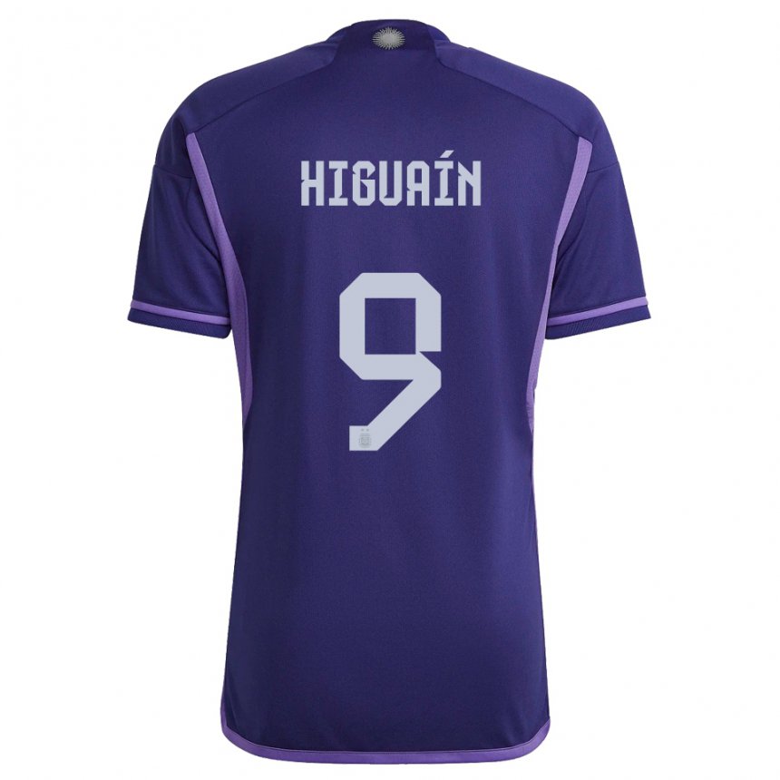 Femme Maillot Argentine Gonzalo Higuain #9 Violet Tenues Extérieur 22-24 T-shirt Suisse