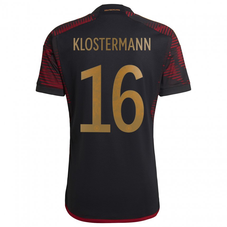 Femme Maillot Allemagne Lukas Klostermann #16 Marron Noir Tenues Extérieur 22-24 T-shirt Suisse