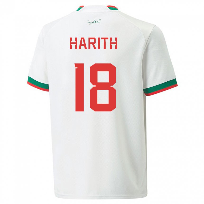 Damen Marokkanische Amine Harith #18 Weiß Auswärtstrikot Trikot 22-24 T-shirt Schweiz