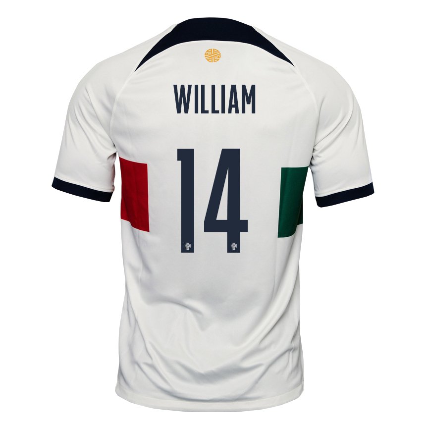 Femme Maillot Portugal William Carvalho #14 Blanc Tenues Extérieur 22-24 T-shirt Suisse
