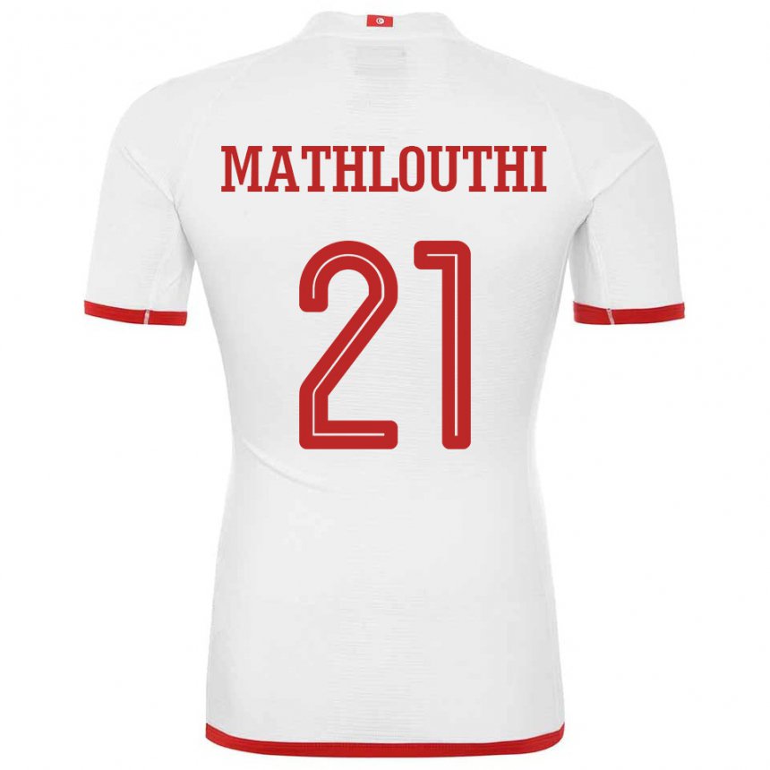 Femme Maillot Tunisie Hamza Mathlouthi #21 Blanc Tenues Extérieur 22-24 T-shirt Suisse