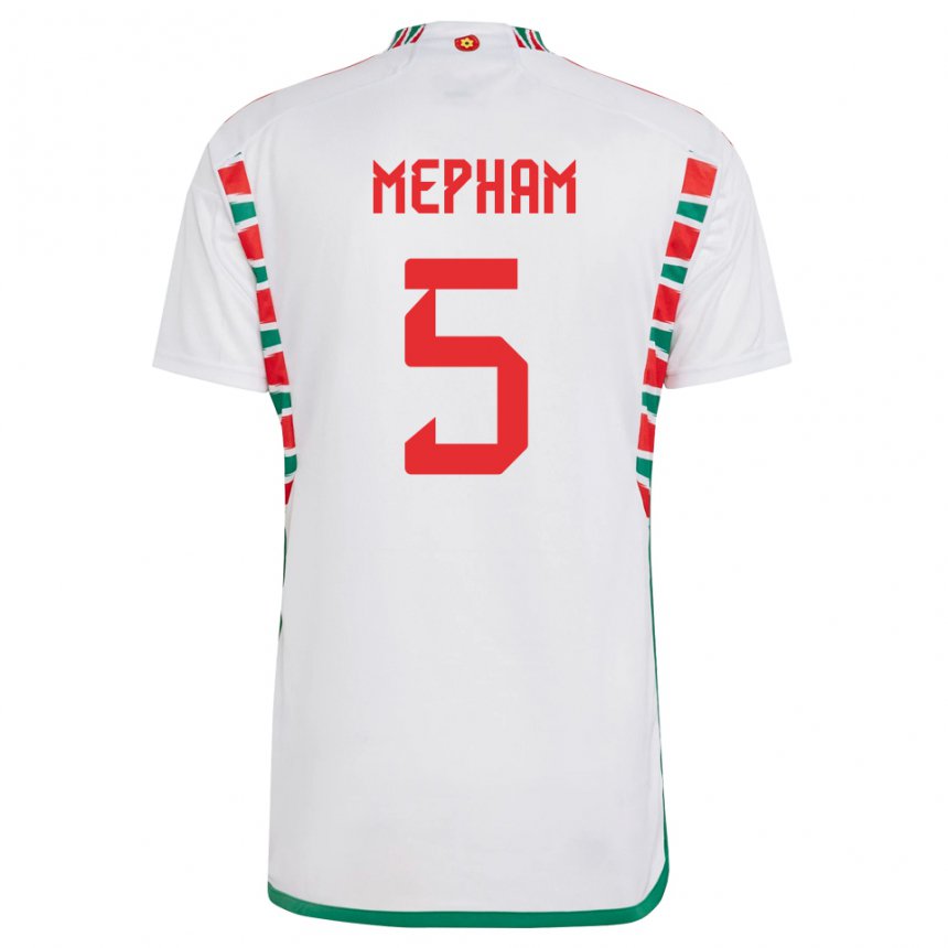 Damen Walisische Chris Mepham #5 Weiß Auswärtstrikot Trikot 22-24 T-shirt Schweiz