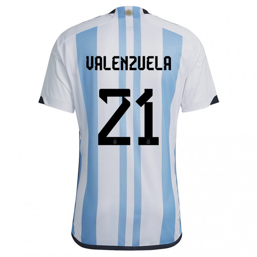 Enfant Maillot Argentine Fernando Valenzuela #21 Blanc Bleu Ciel Tenues Domicile 22-24 T-shirt Suisse