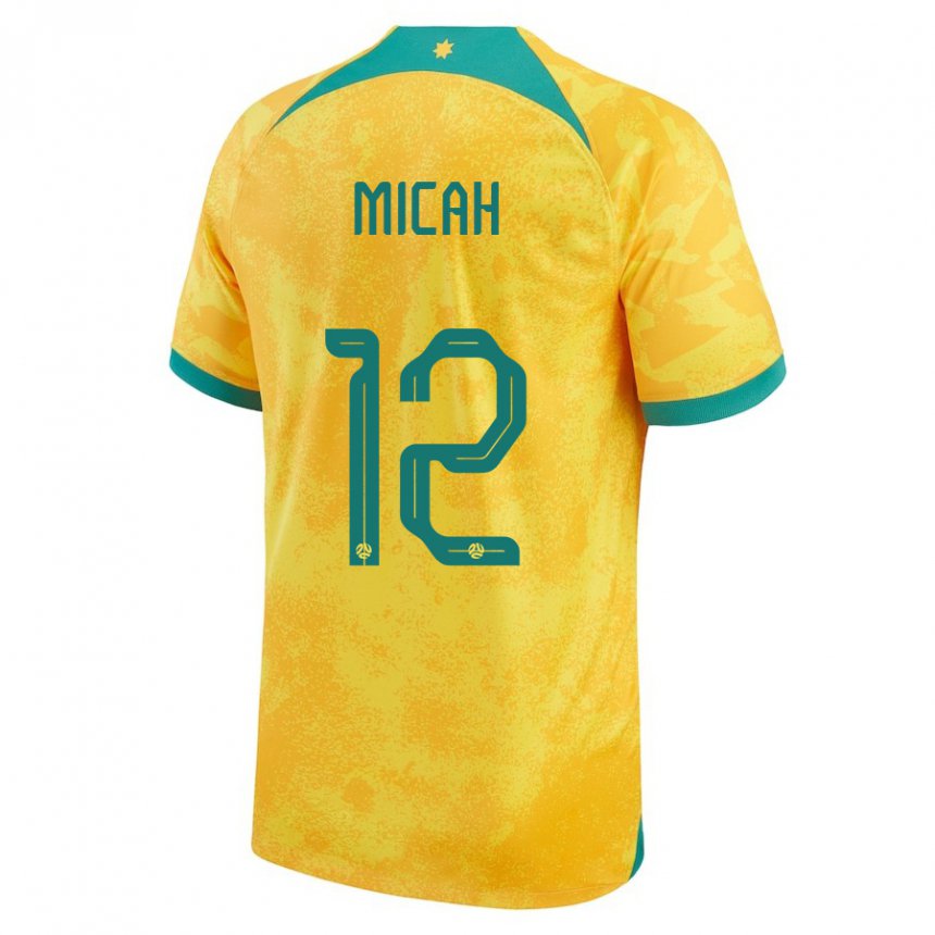 Enfant Maillot Australie Teagan Micah #12 Doré Tenues Domicile 22-24 T-shirt Suisse