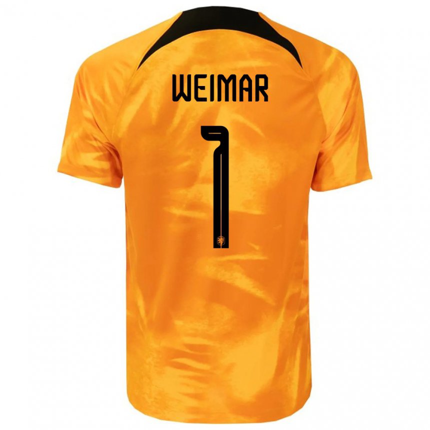 Enfant Maillot Pays-bas Jacintha Weimar #1 Orange Laser Tenues Domicile 22-24 T-shirt Suisse
