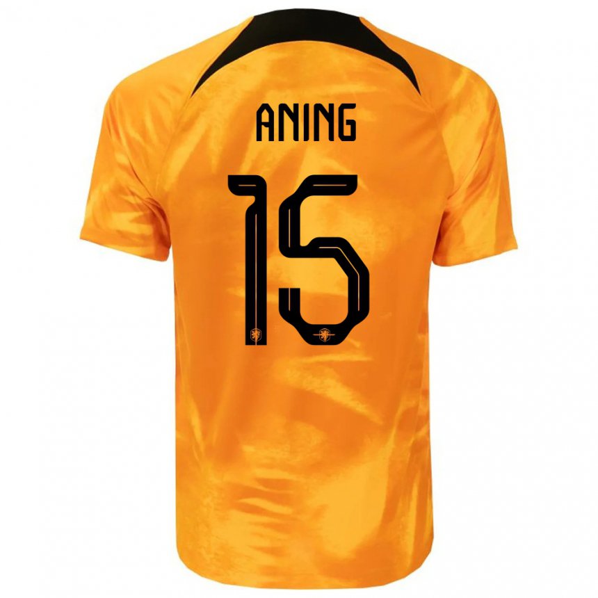 Enfant Maillot Pays-bas Prince Aning #15 Orange Laser Tenues Domicile 22-24 T-shirt Suisse