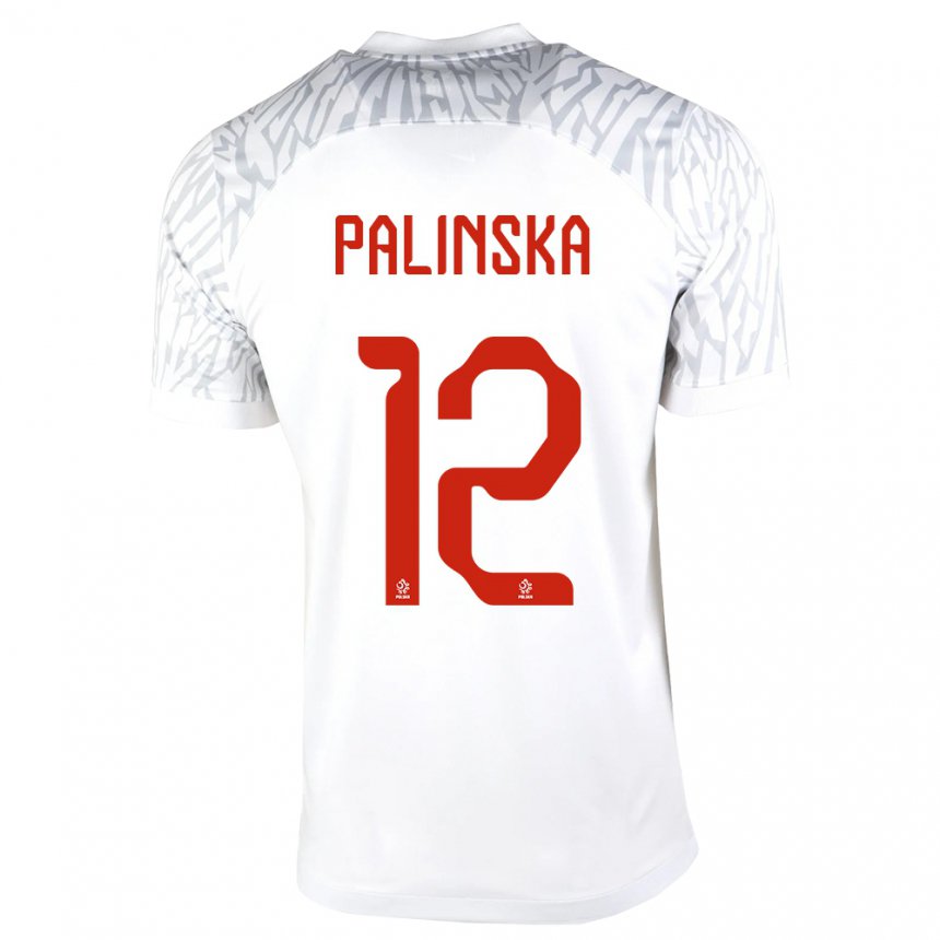 Enfant Maillot Pologne Anna Palinska #12 Blanc Tenues Domicile 22-24 T-shirt Suisse