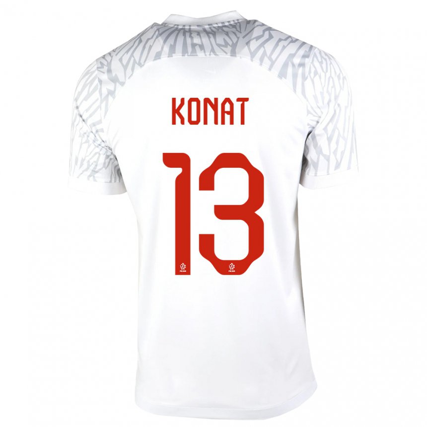 Enfant Maillot Pologne Katarzyna Konat #13 Blanc Tenues Domicile 22-24 T-shirt Suisse