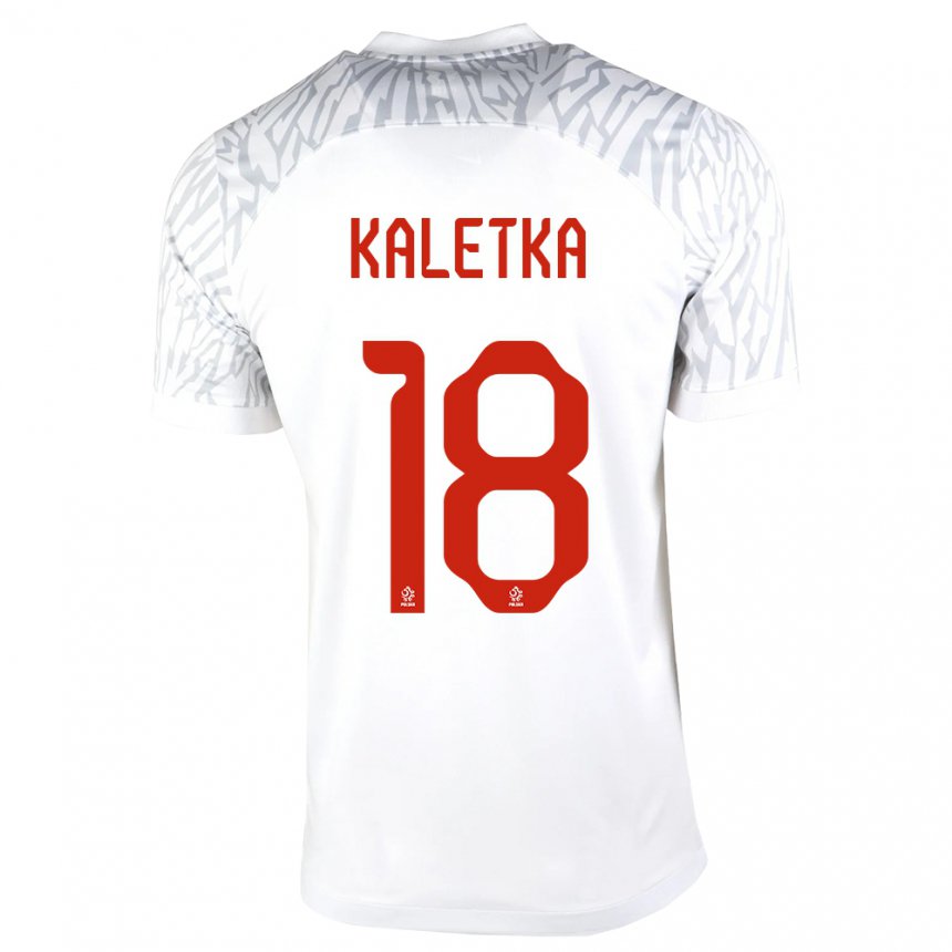 Enfant Maillot Pologne Nikol Kaletka #18 Blanc Tenues Domicile 22-24 T-shirt Suisse