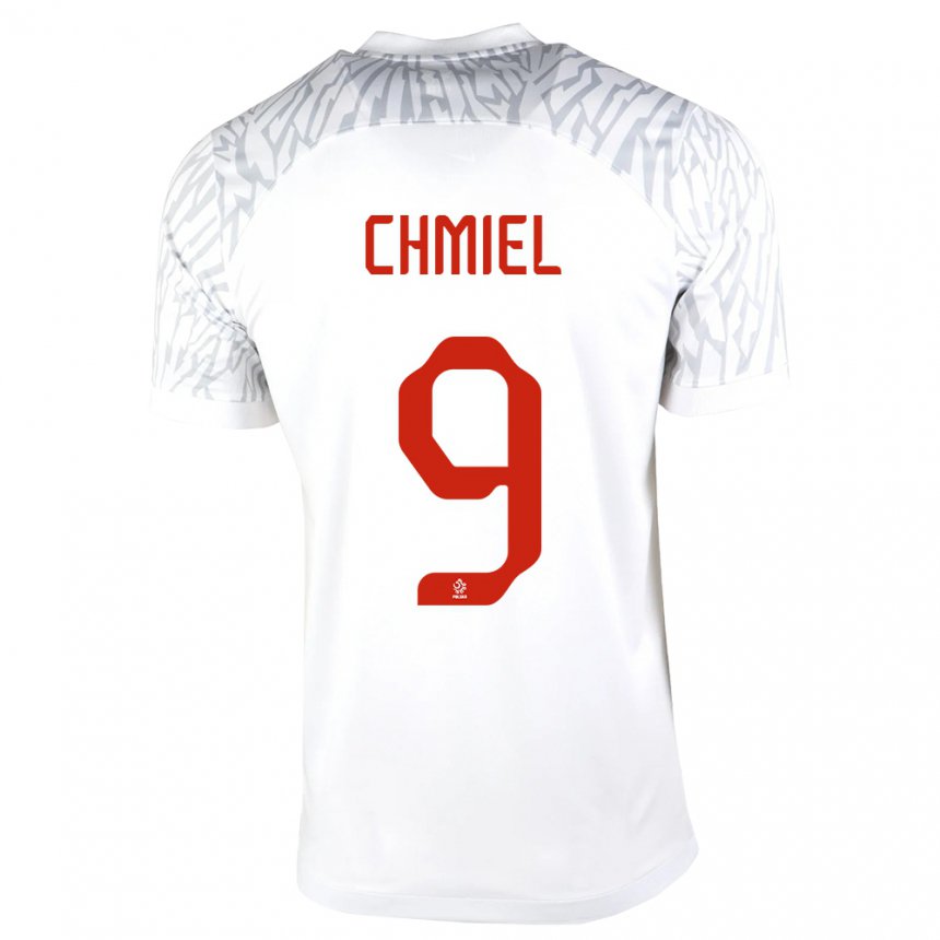 Enfant Maillot Pologne George Chmiel #9 Blanc Tenues Domicile 22-24 T-shirt Suisse