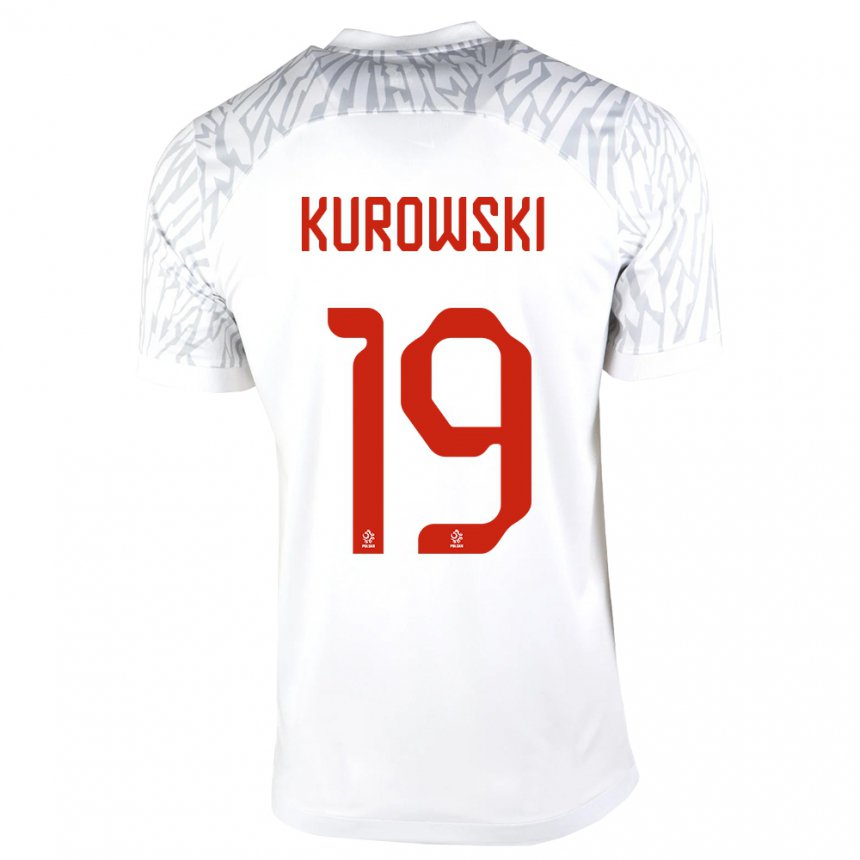 Enfant Maillot Pologne Milosz Kurowski #19 Blanc Tenues Domicile 22-24 T-shirt Suisse