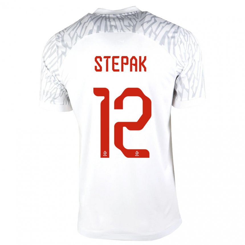 Enfant Maillot Pologne Jakub Stepak #12 Blanc Tenues Domicile 22-24 T-shirt Suisse