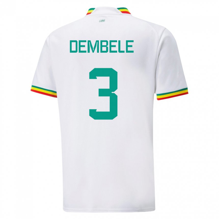 Enfant Maillot Sénégal Anta Dembele #3 Blanc Tenues Domicile 22-24 T-shirt Suisse