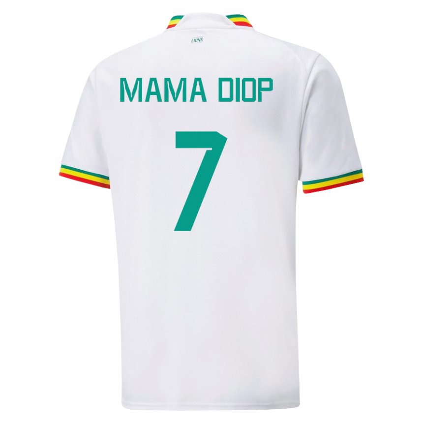 Enfant Maillot Sénégal Mama Diop #7 Blanc Tenues Domicile 22-24 T-shirt Suisse