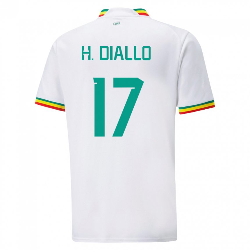 Enfant Maillot Sénégal Hapsatou Malado Diallo #17 Blanc Tenues Domicile 22-24 T-shirt Suisse