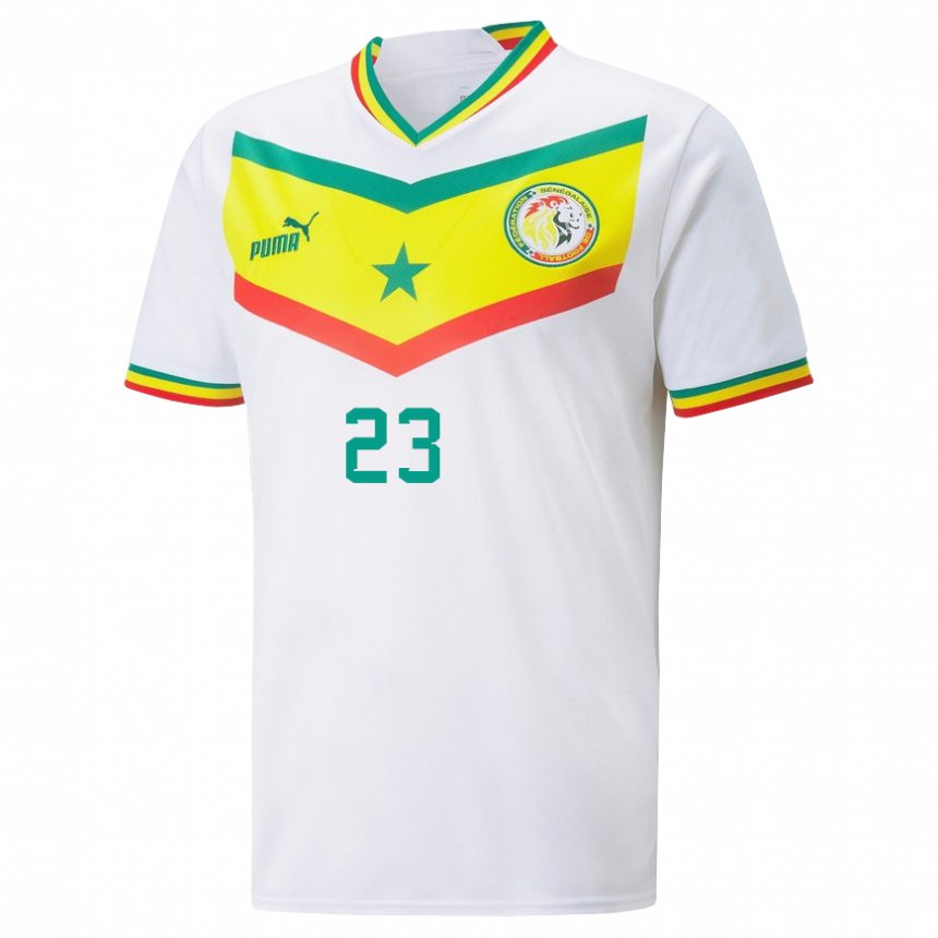 Enfant Maillot Sénégal Astou Ngom #23 Blanc Tenues Domicile 22-24 T-shirt Suisse