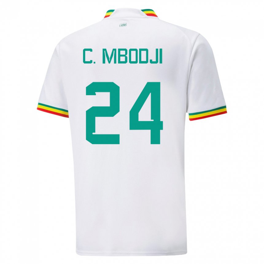 Enfant Maillot Sénégal Coumba Sylla Mbodji #24 Blanc Tenues Domicile 22-24 T-shirt Suisse