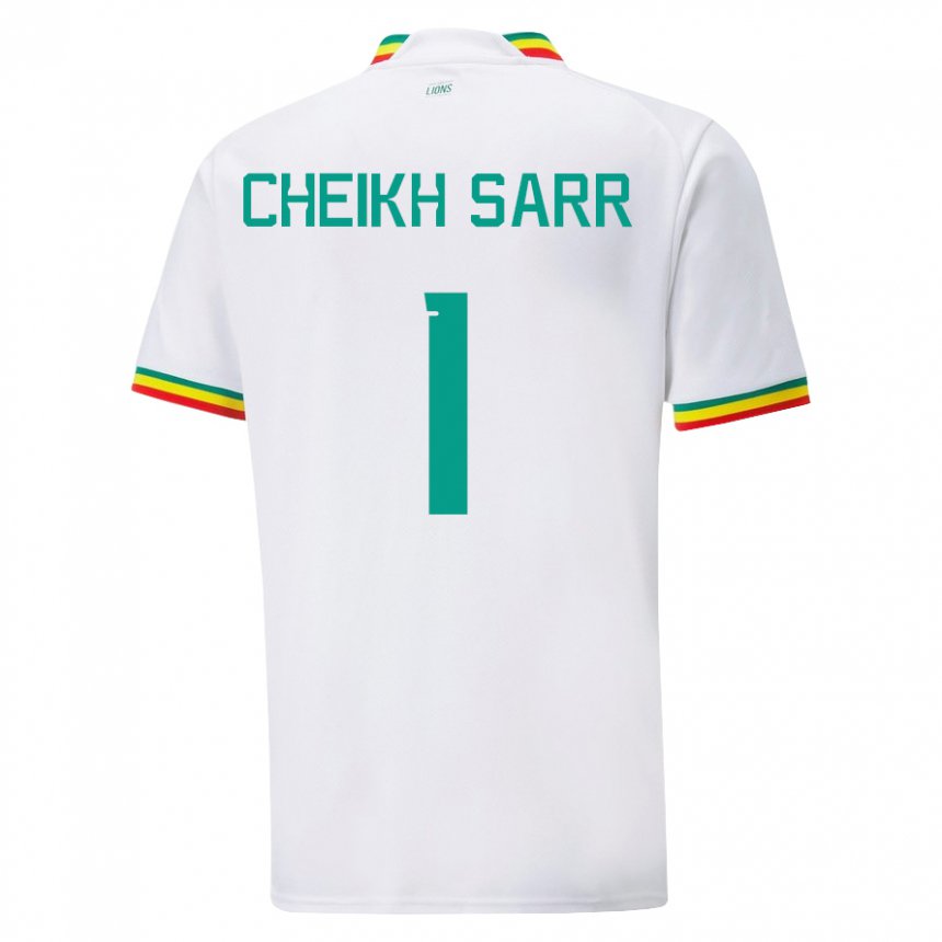 Enfant Maillot Sénégal Cheikh Sarr #1 Blanc Tenues Domicile 22-24 T-shirt Suisse
