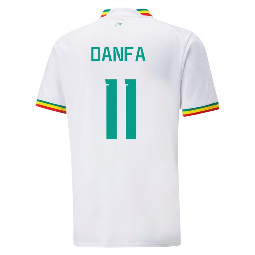 Enfant Maillot Sénégal Mamadou Danfa #11 Blanc Tenues Domicile 22-24 T-shirt Suisse