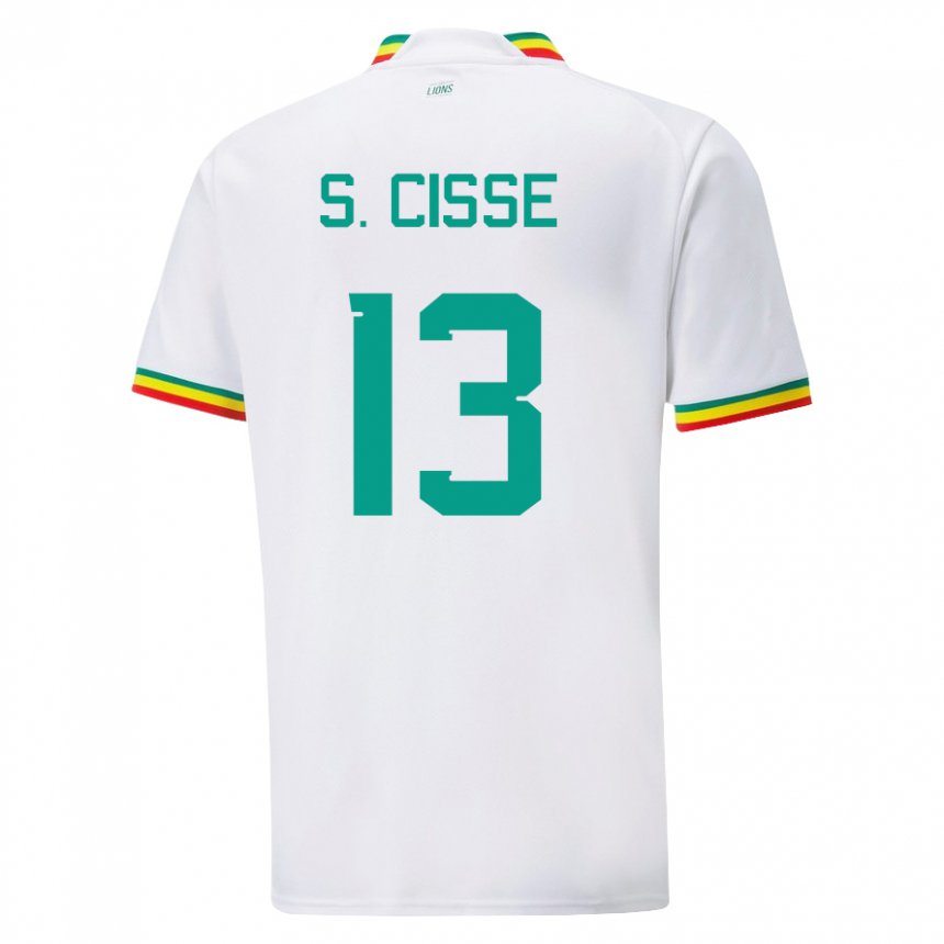 Enfant Maillot Sénégal Souleymane Cisse #13 Blanc Tenues Domicile 22-24 T-shirt Suisse