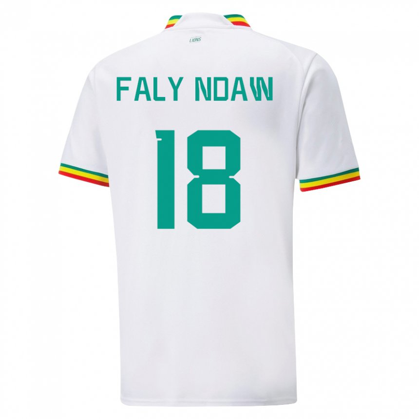 Enfant Maillot Sénégal Faly Ndaw #18 Blanc Tenues Domicile 22-24 T-shirt Suisse
