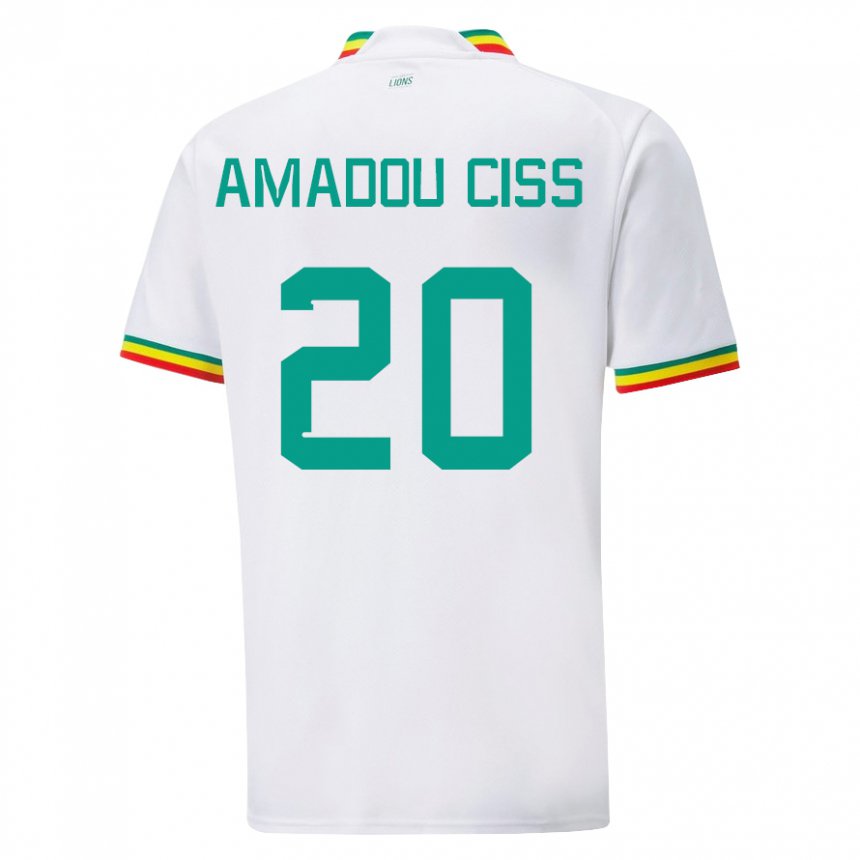 Enfant Maillot Sénégal Amadou Ciss #20 Blanc Tenues Domicile 22-24 T-shirt Suisse