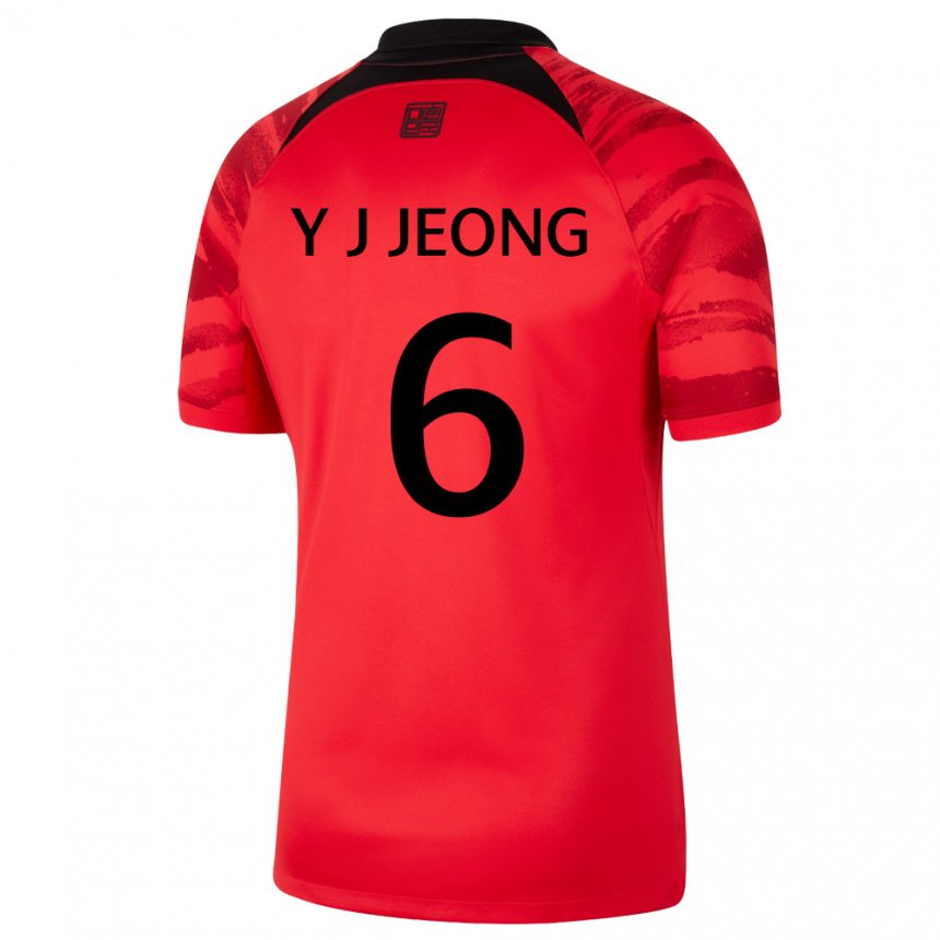 Enfant Maillot Corée Du Sud Jeong Yu Jin #6 Rouge Noir Tenues Domicile 22-24 T-shirt Suisse