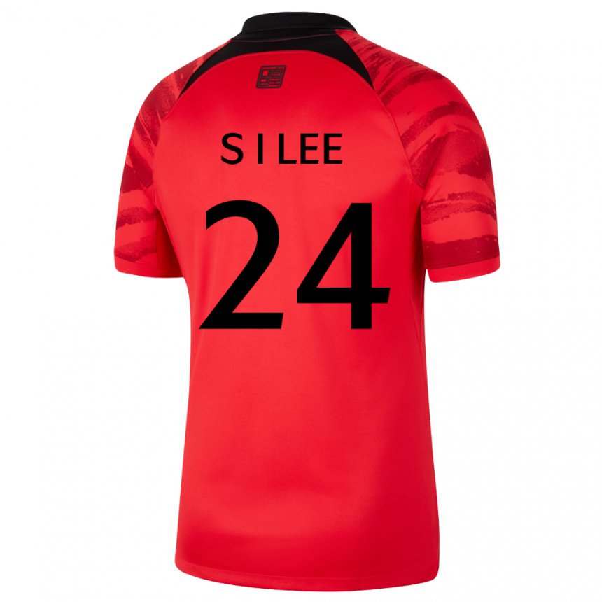 Enfant Maillot Corée Du Sud Lee Soo In #24 Rouge Noir Tenues Domicile 22-24 T-shirt Suisse