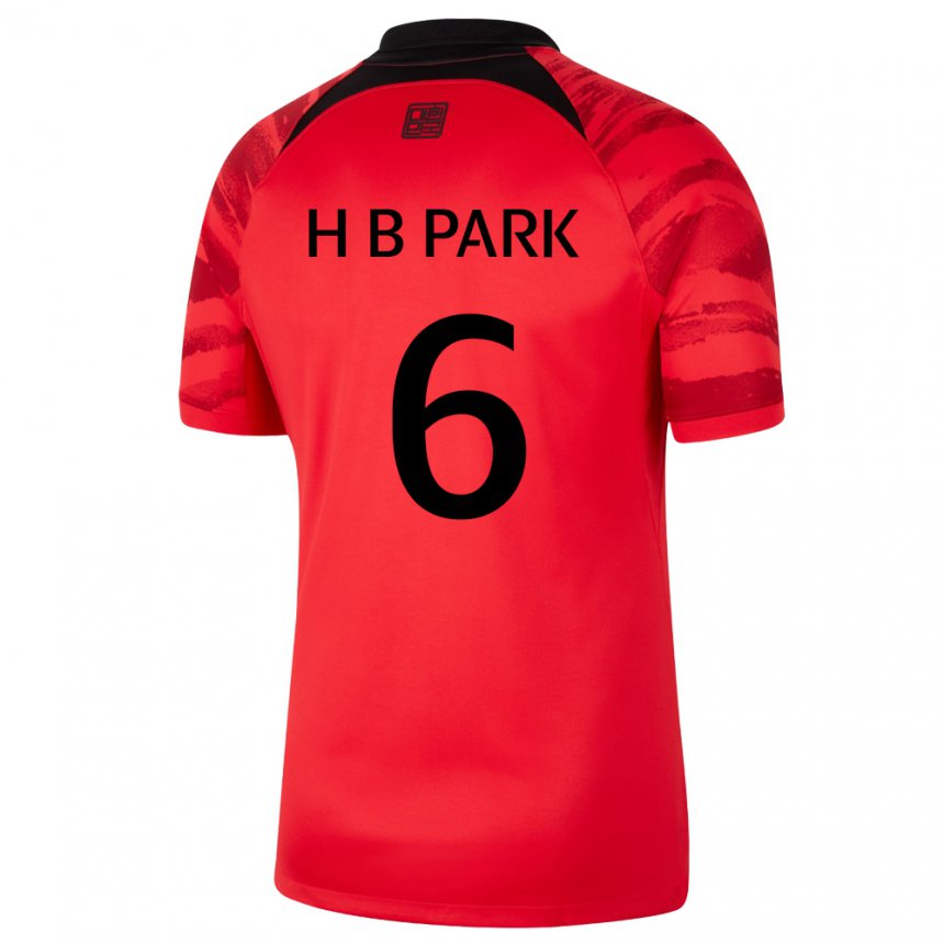 Enfant Maillot Corée Du Sud Park Hyeon Bin #6 Rouge Noir Tenues Domicile 22-24 T-shirt Suisse
