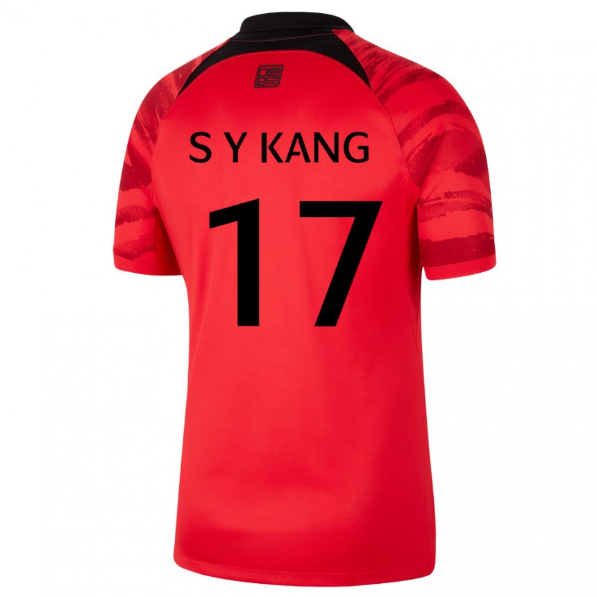 Kinder Südkoreanische Kang Sang Yun #17 Rot Schwarz Heimtrikot Trikot 22-24 T-shirt Schweiz