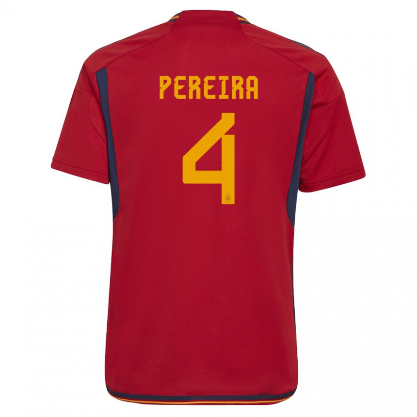 Enfant Maillot Espagne Andrea Pereira #4 Rouge Tenues Domicile 22-24 T-shirt Suisse