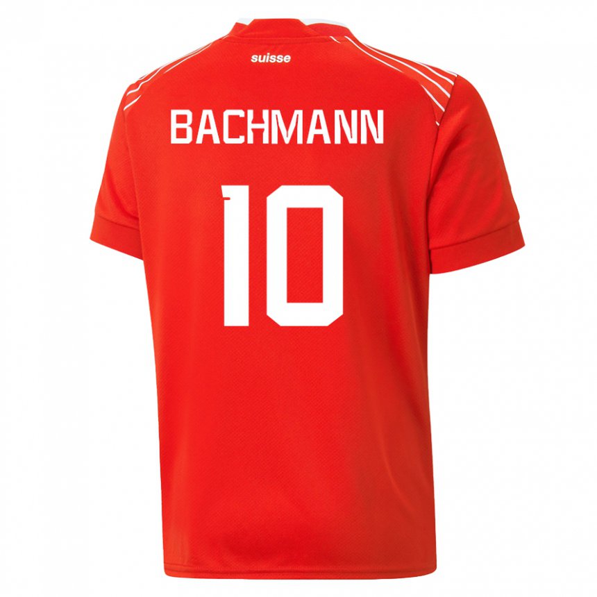 Enfant Maillot Suisse Ramona Bachmann #10 Rouge Tenues Domicile 22-24 T-shirt Suisse