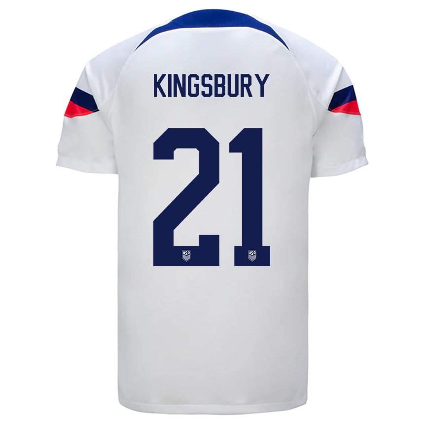 Enfant Maillot États-unis Aubrey Kingsbury #21 Blanc Tenues Domicile 22-24 T-shirt Suisse