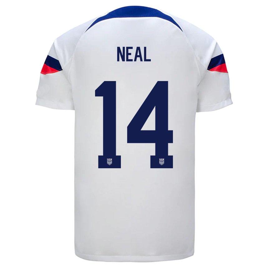 Enfant Maillot États-unis Jalen Neal #14 Blanc Tenues Domicile 22-24 T-shirt Suisse