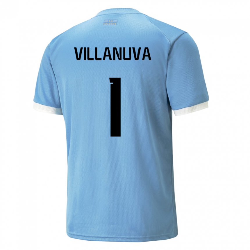 Enfant Maillot Uruguay Josefina Villanuva #1 Bleu Tenues Domicile 22-24 T-shirt Suisse