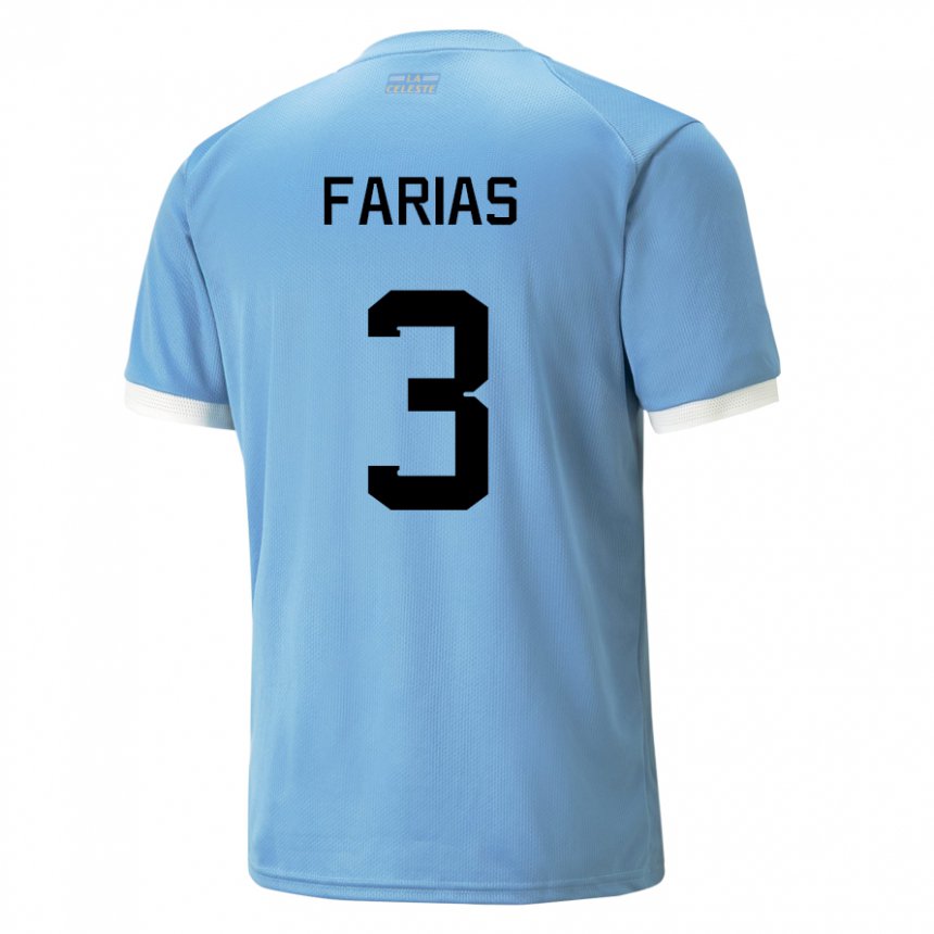 Enfant Maillot Uruguay Daiana Farias #3 Bleu Tenues Domicile 22-24 T-shirt Suisse