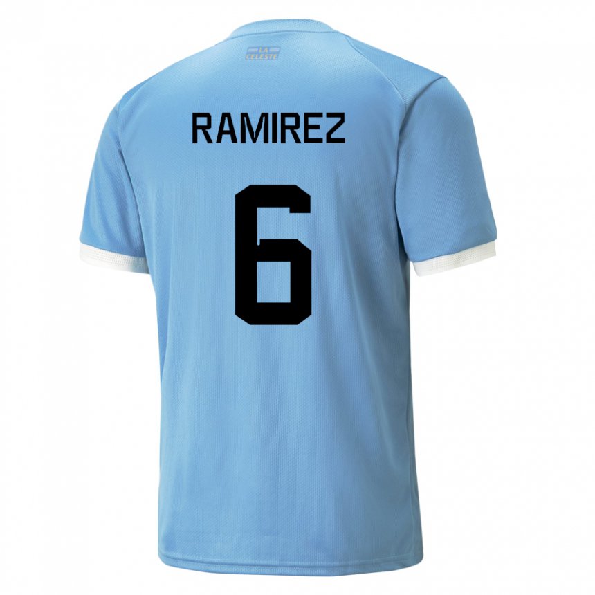 Kinder Uruguayische Sindy Ramirez #6 Blau Heimtrikot Trikot 22-24 T-shirt Schweiz