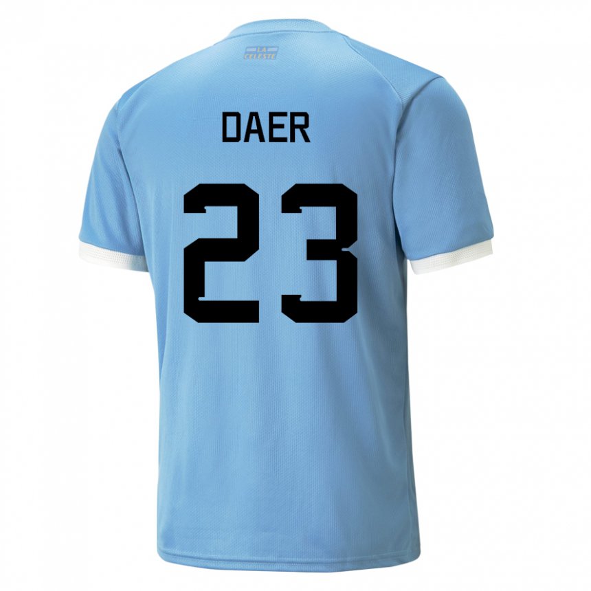 Enfant Maillot Uruguay Zulma Daer #23 Bleu Tenues Domicile 22-24 T-shirt Suisse