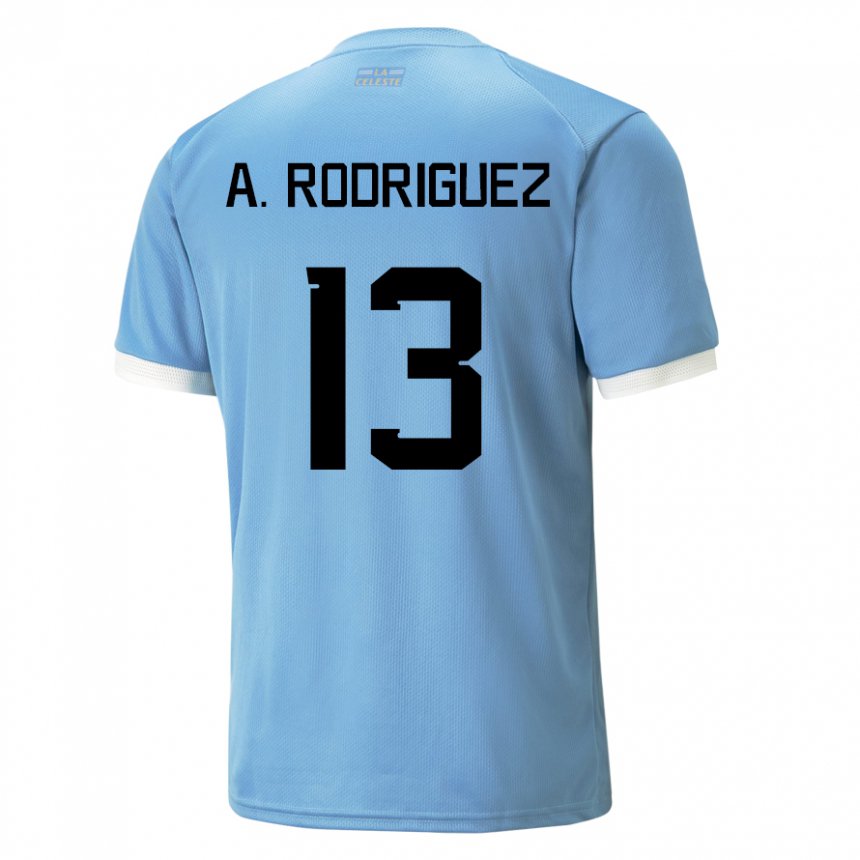 Enfant Maillot Uruguay Agustin Rodriguez #13 Bleu Tenues Domicile 22-24 T-shirt Suisse