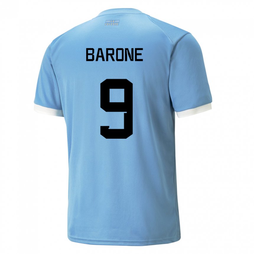 Enfant Maillot Uruguay Faustino Barone #9 Bleu Tenues Domicile 22-24 T-shirt Suisse