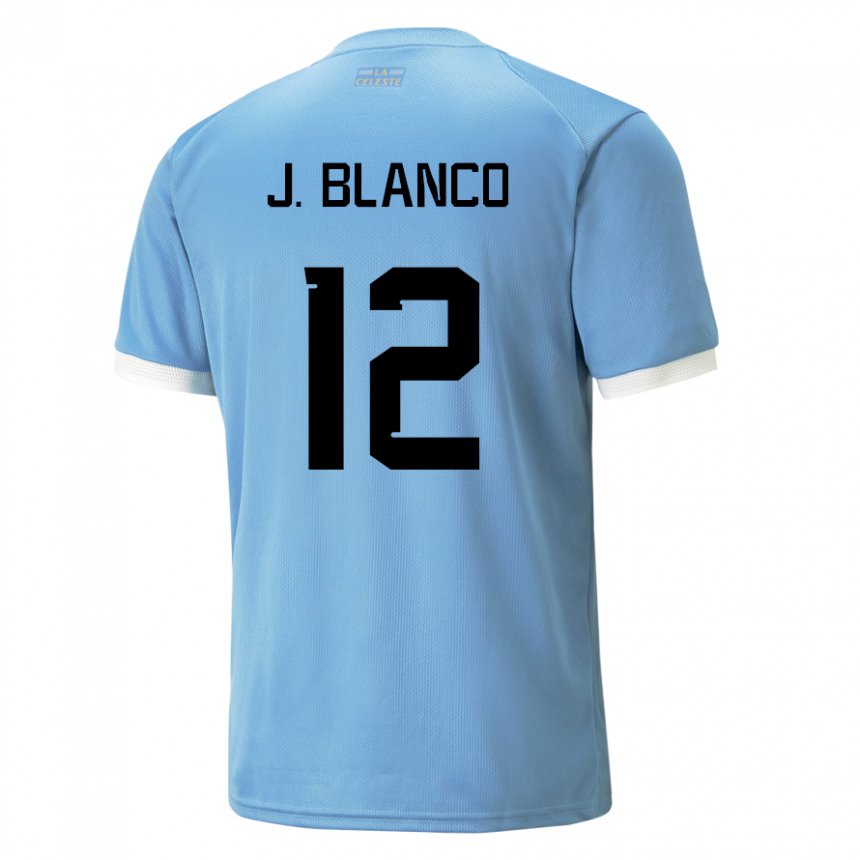 Kinder Uruguayische Juan Ignacio Blanco #12 Blau Heimtrikot Trikot 22-24 T-shirt Schweiz