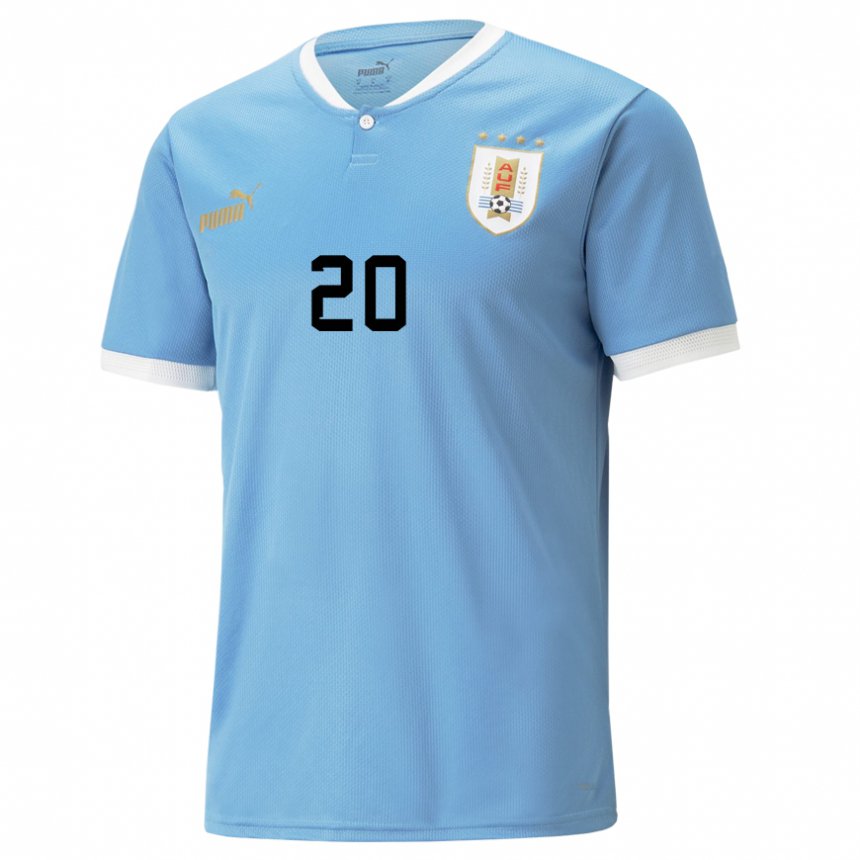 Enfant Maillot Uruguay Alfonso Montero #20 Bleu Tenues Domicile 22-24 T-shirt Suisse