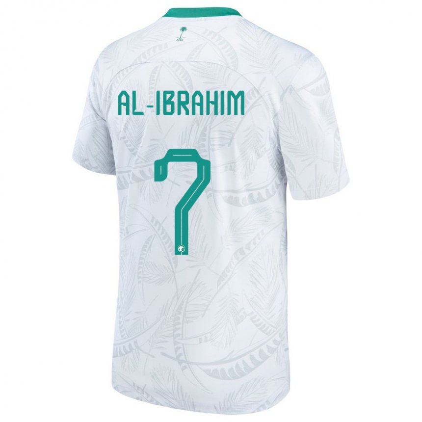 Enfant Maillot Arabie Saoudite Noura Al Ibrahim #7 Blanc Tenues Domicile 22-24 T-shirt Suisse