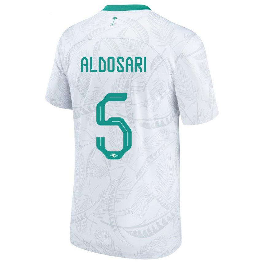 Enfant Maillot Arabie Saoudite Mohammed Aldosari #5 Blanc Tenues Domicile 22-24 T-shirt Suisse