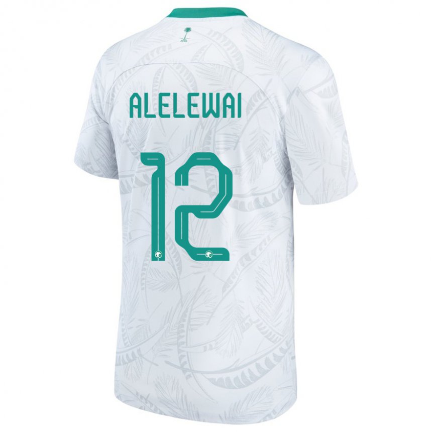 Enfant Maillot Arabie Saoudite Abdulaziz Alelewai #12 Blanc Tenues Domicile 22-24 T-shirt Suisse