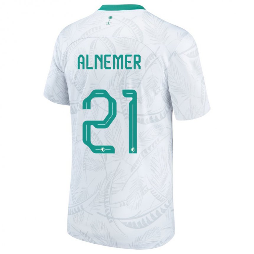 Enfant Maillot Arabie Saoudite Meshari Alnemer #21 Blanc Tenues Domicile 22-24 T-shirt Suisse